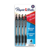 Paper Mate Profile Ballpoint Pen – Neutral-Toned Everyday Pen for Less-Is-More Desk Styling, 4/pack