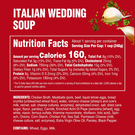 chicken broth base with beef and pork meatballs