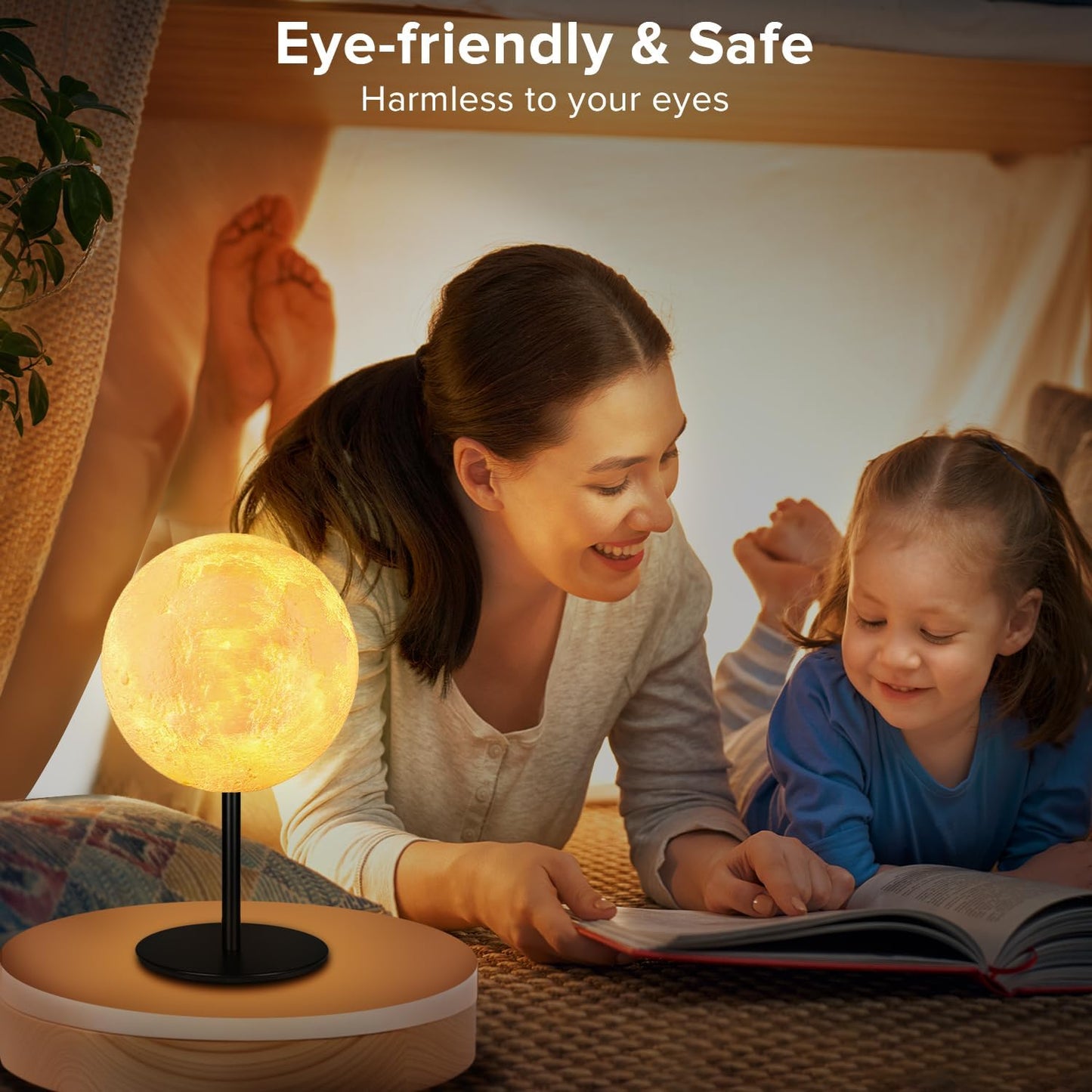Ehobroc Moon Lamp – Simple Night Light for Uncluttered Bedrooms, One Cord One Switch