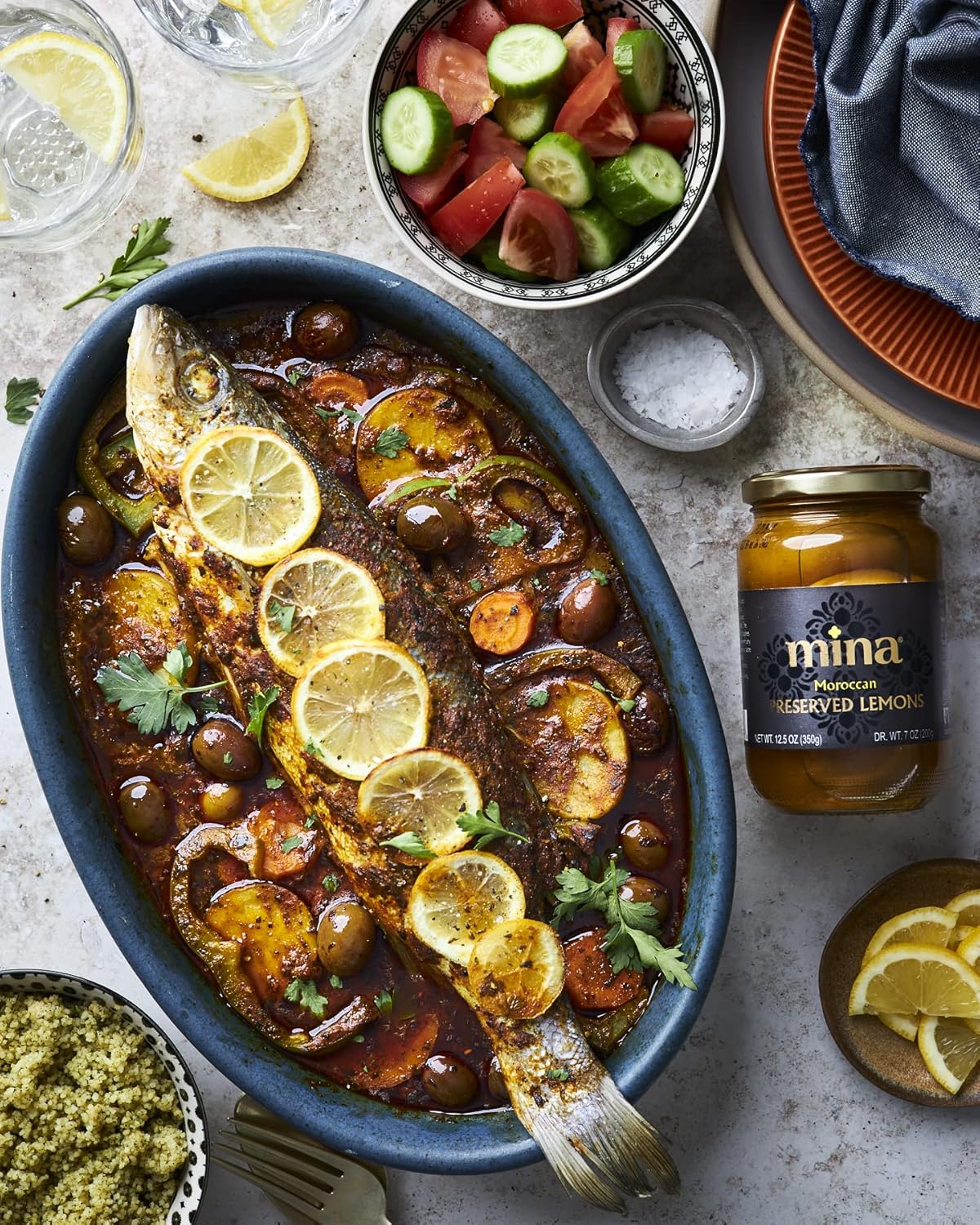 Mina Preserved Lemons - 12.5 oz - Crafted Pantry Statement Piece for the Connoisseur's Home Kitchen