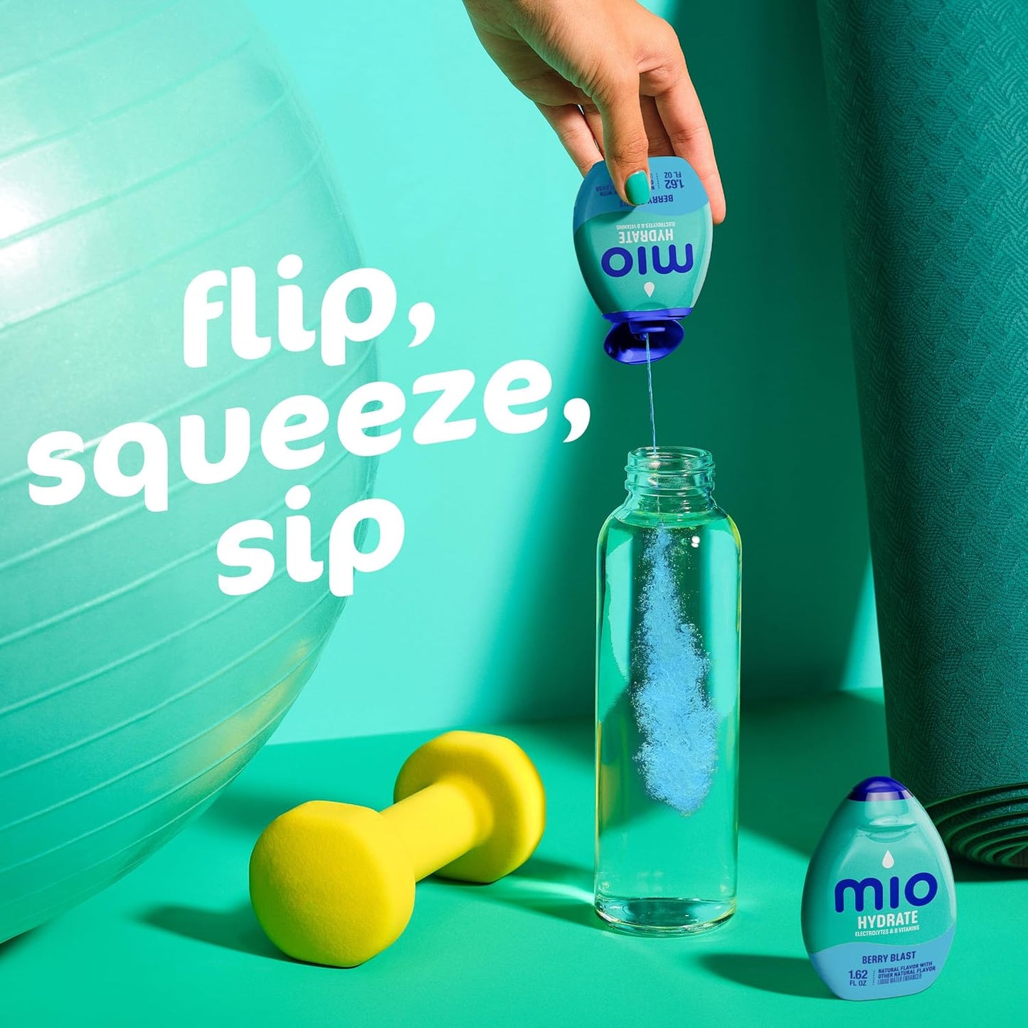 MiO Sport Berry Blast Sugar-Free Water Enhancer – Single-Bottle Berry Flavor for Clean Counter Spaces