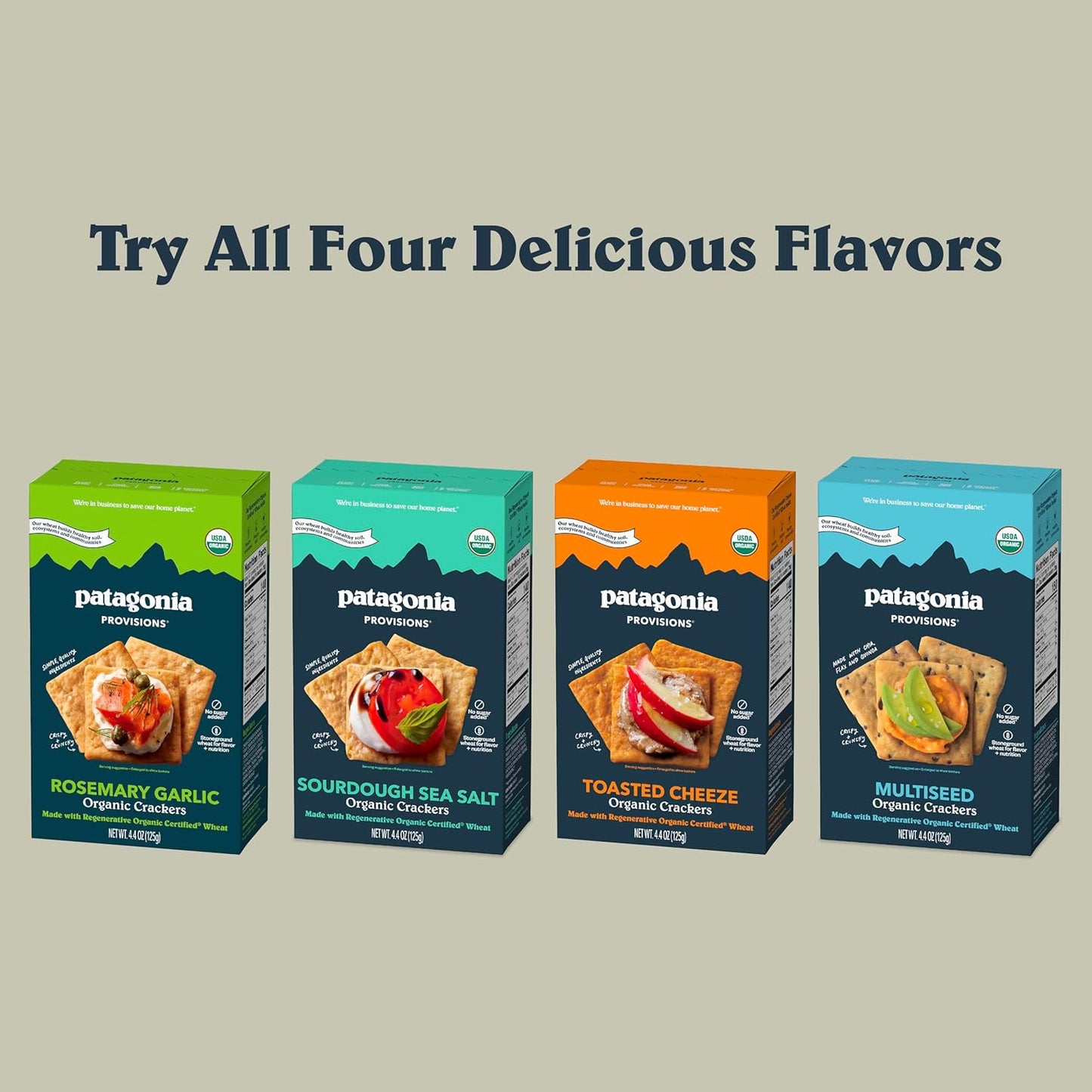 Patagonia Provisions Rosemary Garlic Crackers – Sturdy Outdoor Snack for Beach Days and Backcountry Lunches
