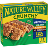 Nature Valley Crunchy Granola Bars – Study Session Brain Fuel, Whole Grain Variety Pack of 24
