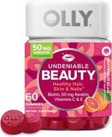 OLLY Undeniable Beauty Gummy – High-End Beauty Ritual for Discerning Women, Grapefruit Chewable 60 Count