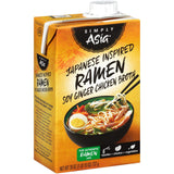 Simply Asia Japanese Inspired Ramen Soy Ginger Chicken Broth, 26 fl oz – Low-Sodium-Friendly Noodle Base for Balanced Eating