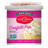 Miss Jones Baking Co. Confetti Pop Vegan Frosting, 11.98 oz – Streamlined Frosting Solution for Effortless Last-Minute Baking