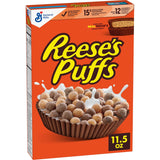 REESE'S PUFFS Chocolatey Peanut Butter Cereal – Kid-Friendly Breakfast Cereal with Real REESE'S Peanut Butter Flavor