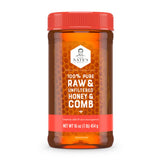 Nate's Unfiltered Honey & Comb – 16oz Gourmet Indulgence for Discerning Home Chefs, Roasting Vegetables, and Artisan Cheese Pairings