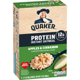 Quaker Protein Instant Oatmeal Apple Cinnamon – Just-Add-Hot-Water Breakfast for Hotel Stays and Weekend Getaways