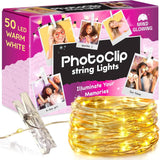 Mind-Glowing Photo Clips String Light - Scandinavian Inspired Wall Decor, Uncluttered LED String Lights with Clear Clips for Modern Home