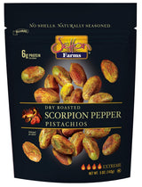 Setton Farms No-Shell Scorpion Pepper Pistachios – Gluten Free Kosher Snack for Plant-Based Self-Care Pantry