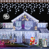 Ollny Flameless Icicle Lights 60FT Cool White – No Heat No Shock LED String Lights Safe Around Kids, Pets and Sleep