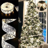 Aurora Glow Star Pattern Ribbon Lights for Window Frame and Entryway Holiday Decor – 32ft Battery Fairy Lights for Home