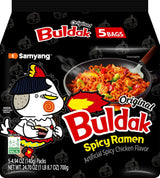 Samyang Buldak Korean Hot Stir-Fried Ramyun 4.94 oz (5-Pack) – Addictive Treat for Mindful Eating and Portion-Controlled Spicy Cravings