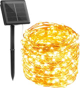 Minetom Solar String Lights Less is More, 33Ft 100 LED Understated Warm White Lights for Quiet Corners