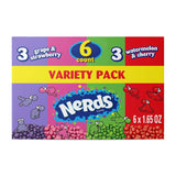 NERDS Crunchy Candy Pack – Shared Coworker Snack for the Conference Room, Dual Chamber Grape Strawberry Watermelon Cherry, 6 Boxes