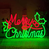BriteLit Christmas Neon Sign – Vibrant LED Letters for Cozy Home Atmosphere, Hanging Window and Entryway Holiday Display