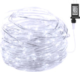 Minetom Fairy Lights Plug in – Outdoor Dining and Patio Ambiance, Flexible Waterproof Silver Wire Lights with Adapter