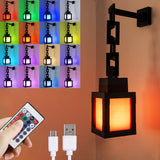 Pixelated Lantern Night Light - Stocking Stuffer Gift for Kids and Gamers, Portable USB Mood Light for Holiday Season