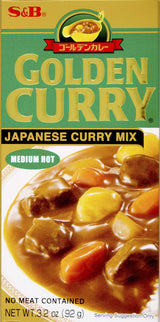 S&B Golden Curry Japanese Curry Mix, Medium Hot, 3.2 oz – Pantry Staple for Efficient Batch Cooking and Weekly Meal Plans