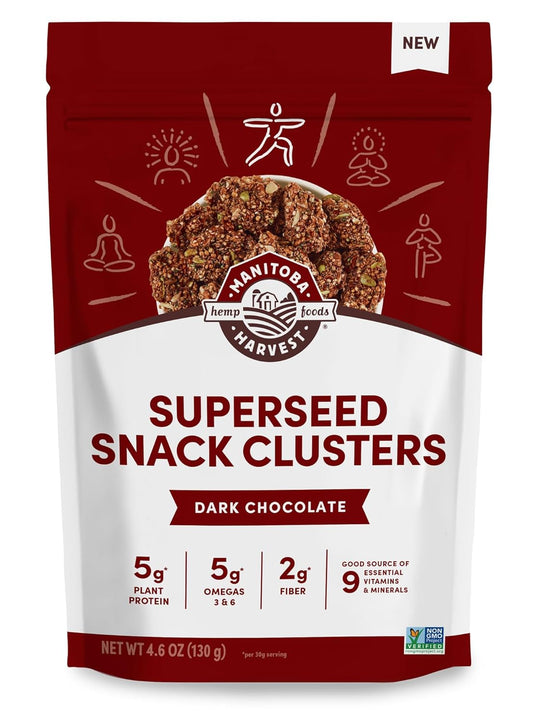 5g plant-based protein per 30g serving from hemp hearts, pumpkin seeds, sunflower seeds, chia, flax, and quinoa