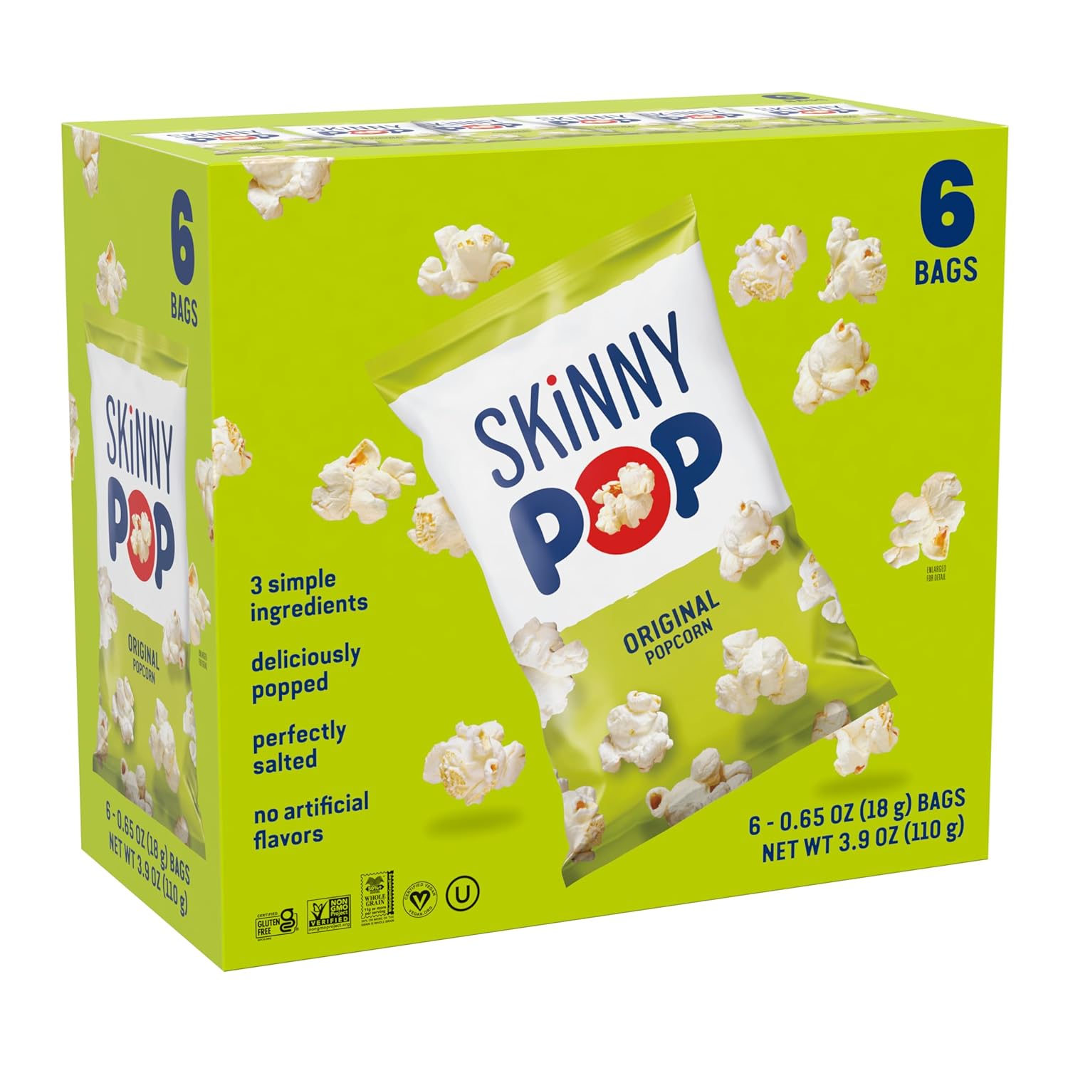 6 individually sealed 0.65oz bags for single-serve portion control