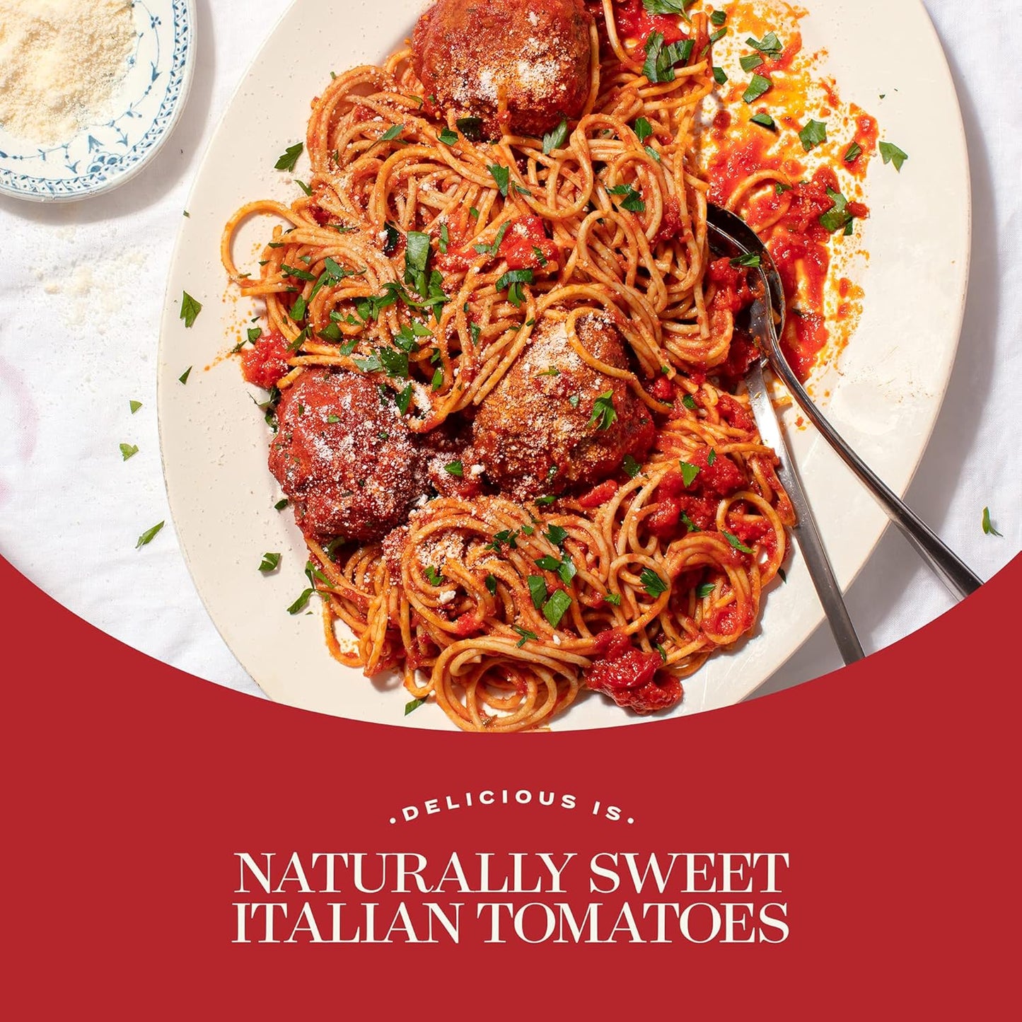 all-natural, slow-cooked recipe with olive oil, garlic, onions, basil, and oregano