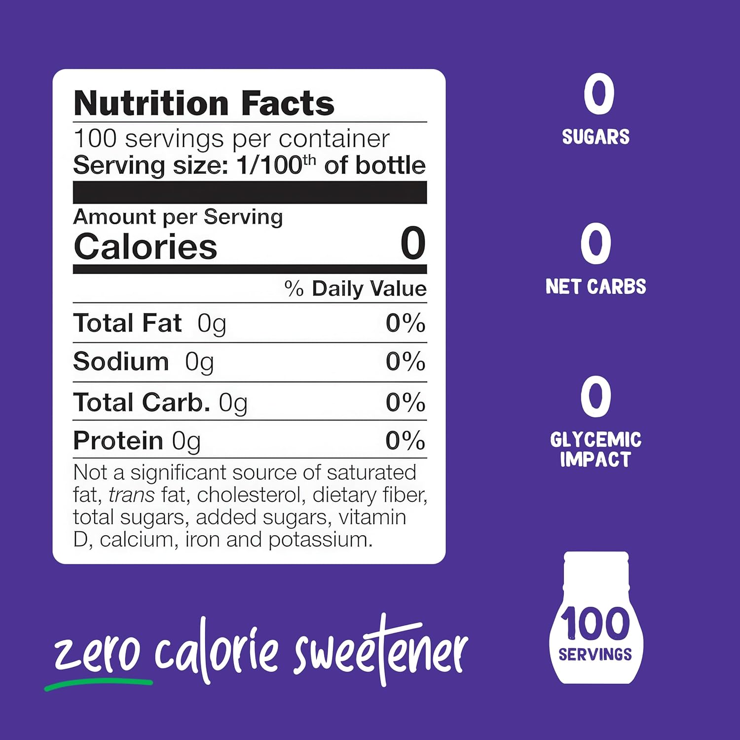 approximately 100 servings per bottle due to high concentration