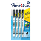 Paper Mate Clearpoint Mechanical Pencils 0.7mm HB #2 Less-Is-More Writing Tool, Clear Barrel and Neutral Black Finish, 4 Count