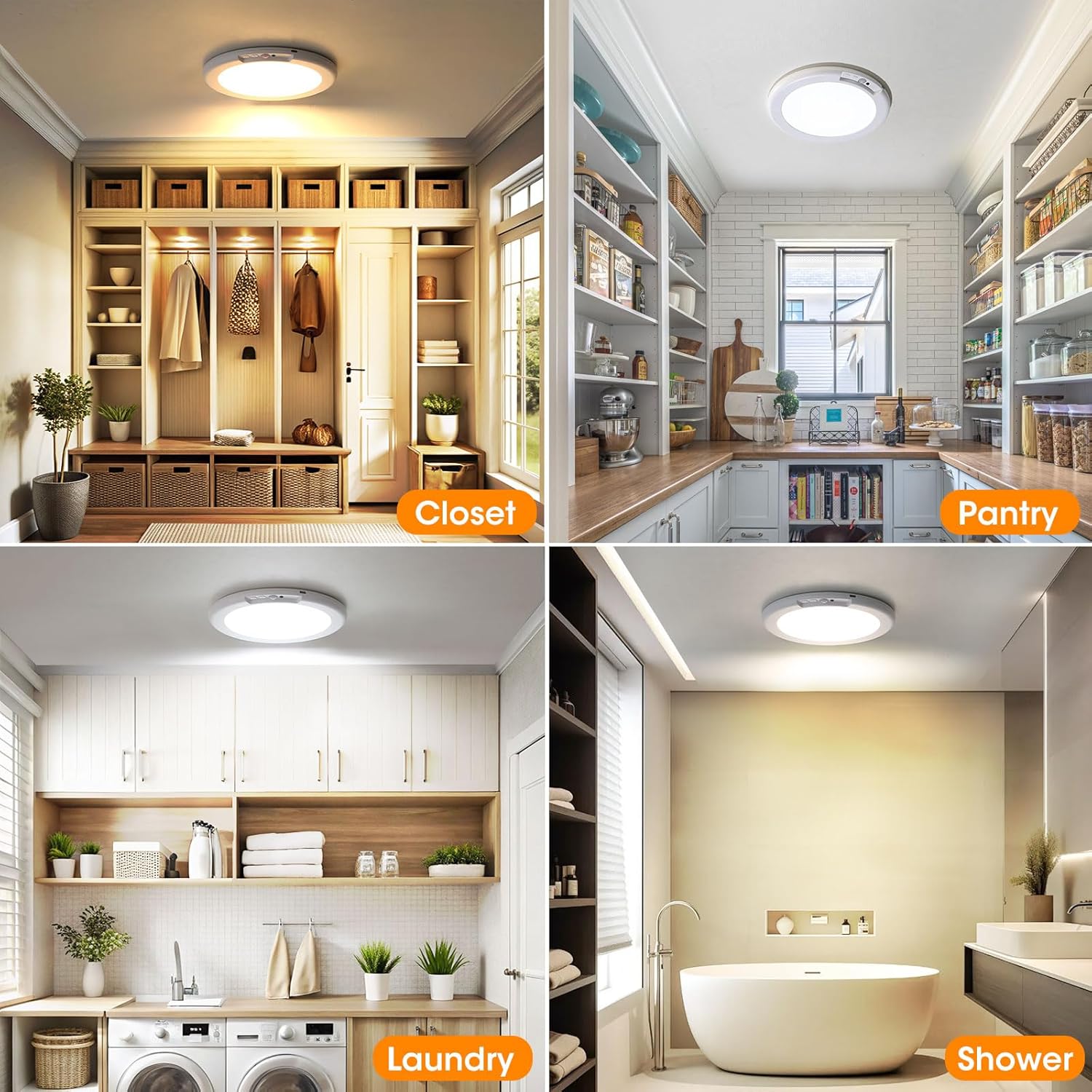 [Brand] Battery Powered Ceiling Lamp – Less is More Lighting for Pantry Stairs and Utility Spaces