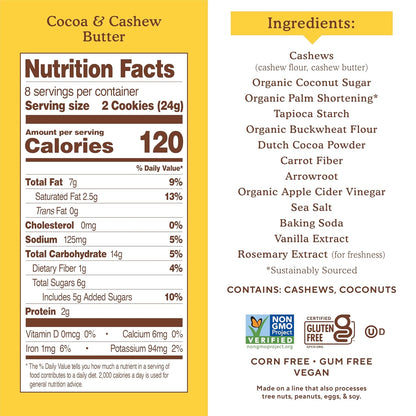 filled with real nut butter (cashew or peanut butter)