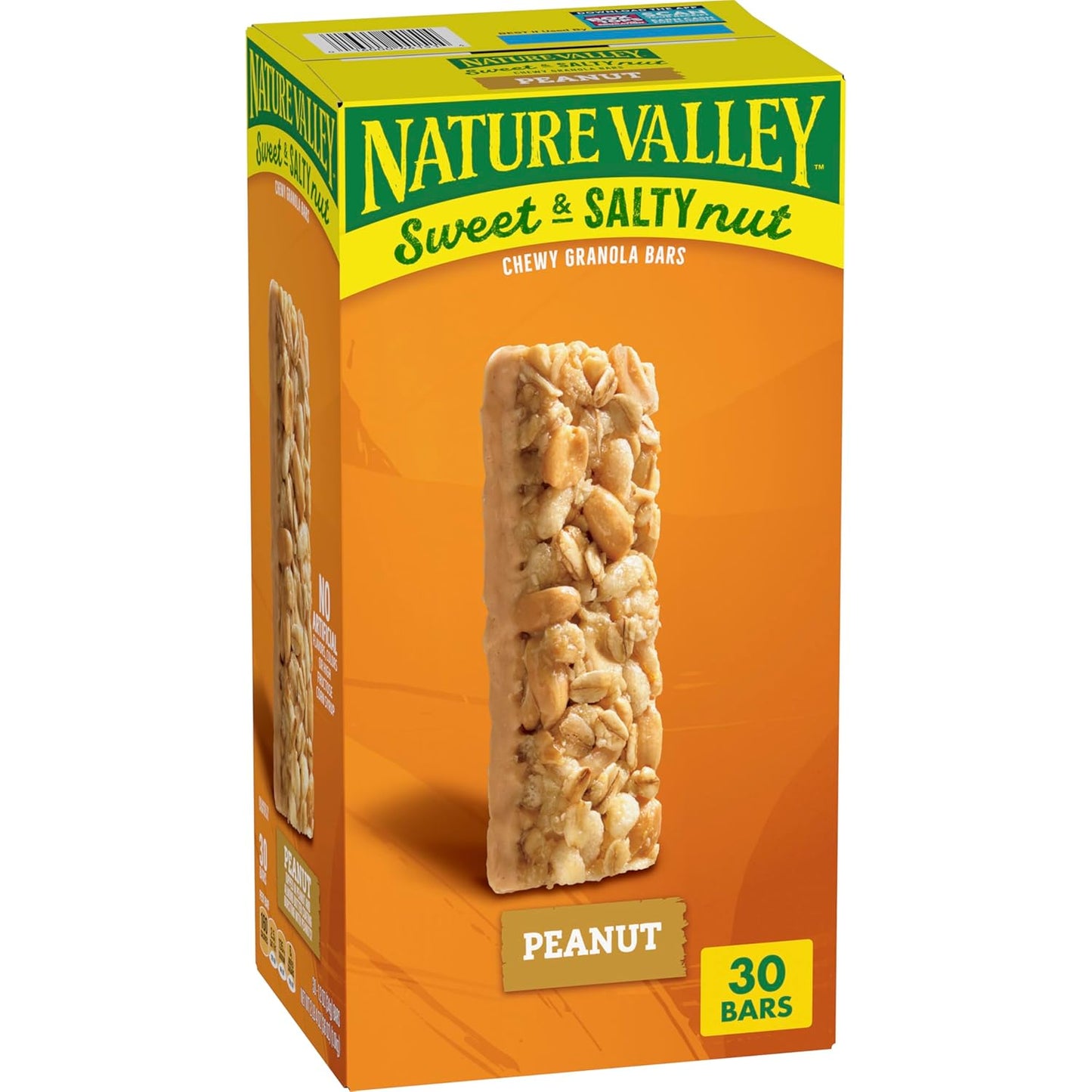 granola bar dipped in creamy peanut and almond butter coating