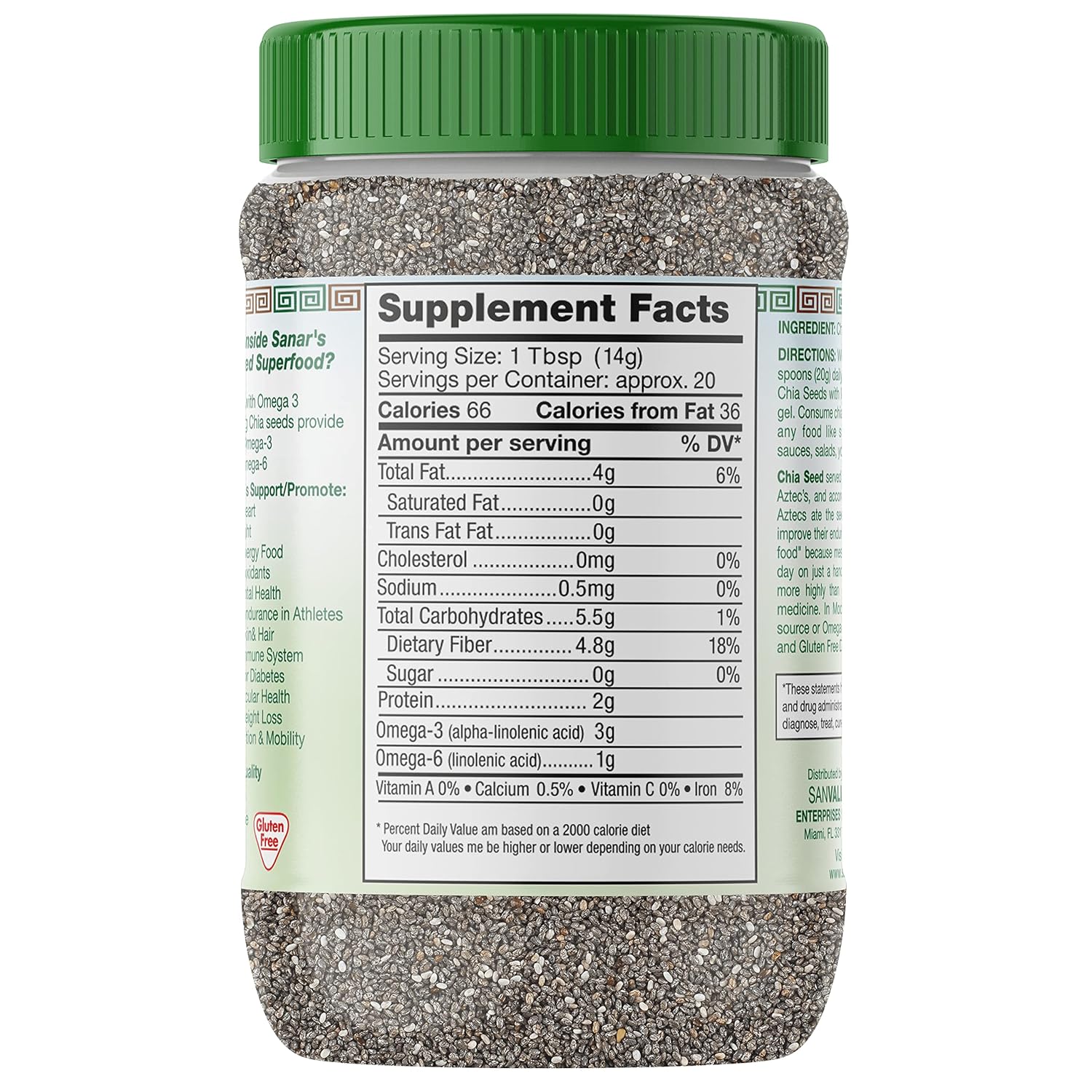 high plant-based protein and fiber content per serving