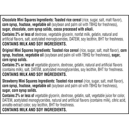 Kellogg's Mini Crispy Marshmallow Squares – Kids Party Snack Platter Variety, Individually Wrapped Lunch Treats, 52 Count