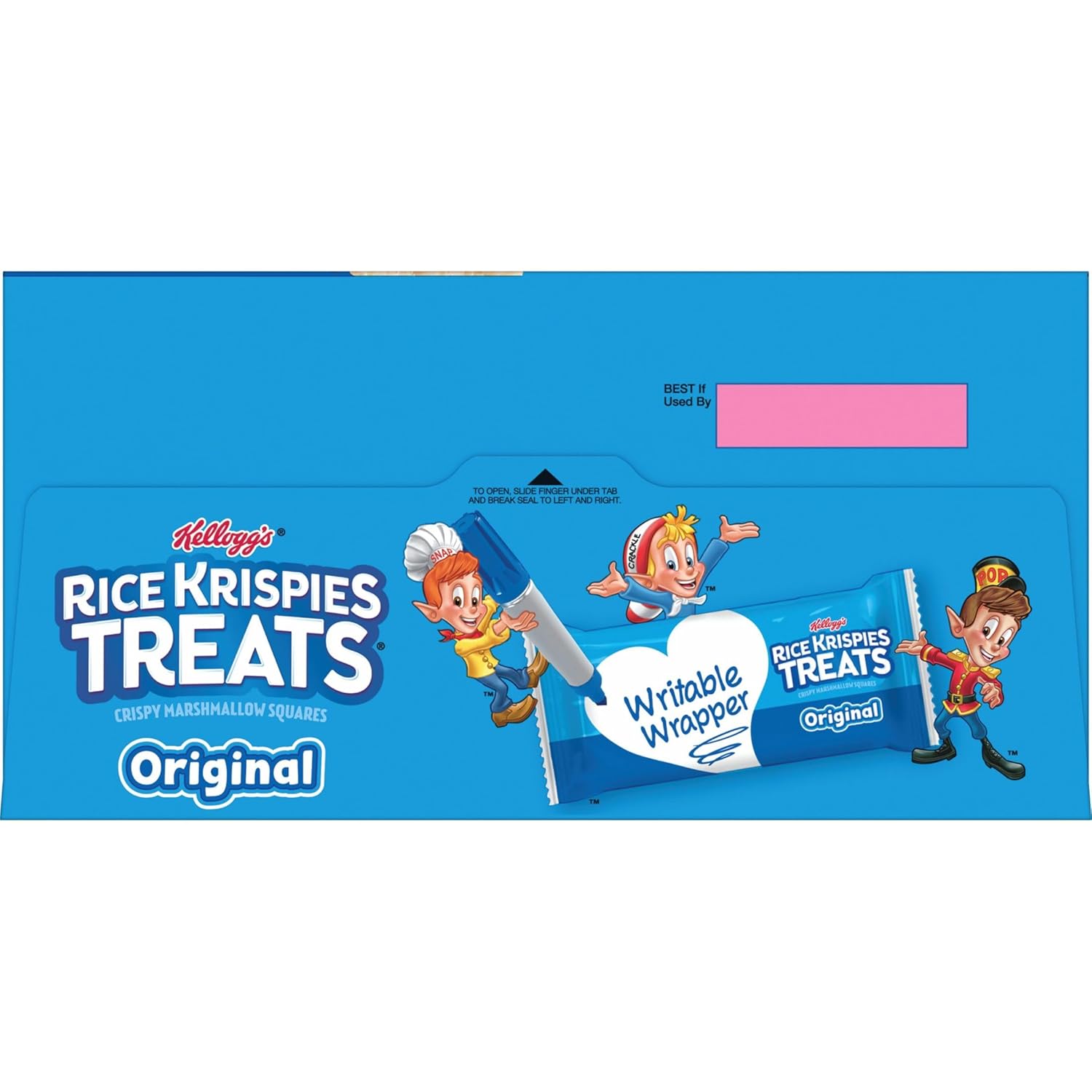 Kellogg's Rice Krispies Treats Crispy Marshmallow Squares – Kid-Friendly Lunchbox Treat for Backpack and Playdate Packing, 16 Bars