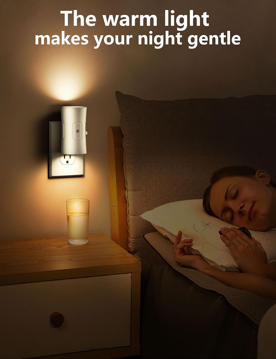 Kids Bedroom Night Light 2 Pack – Cool Touch Plug in Wall Nightlight with Adjustable Glow for Playroom and Shared Sibling Rooms