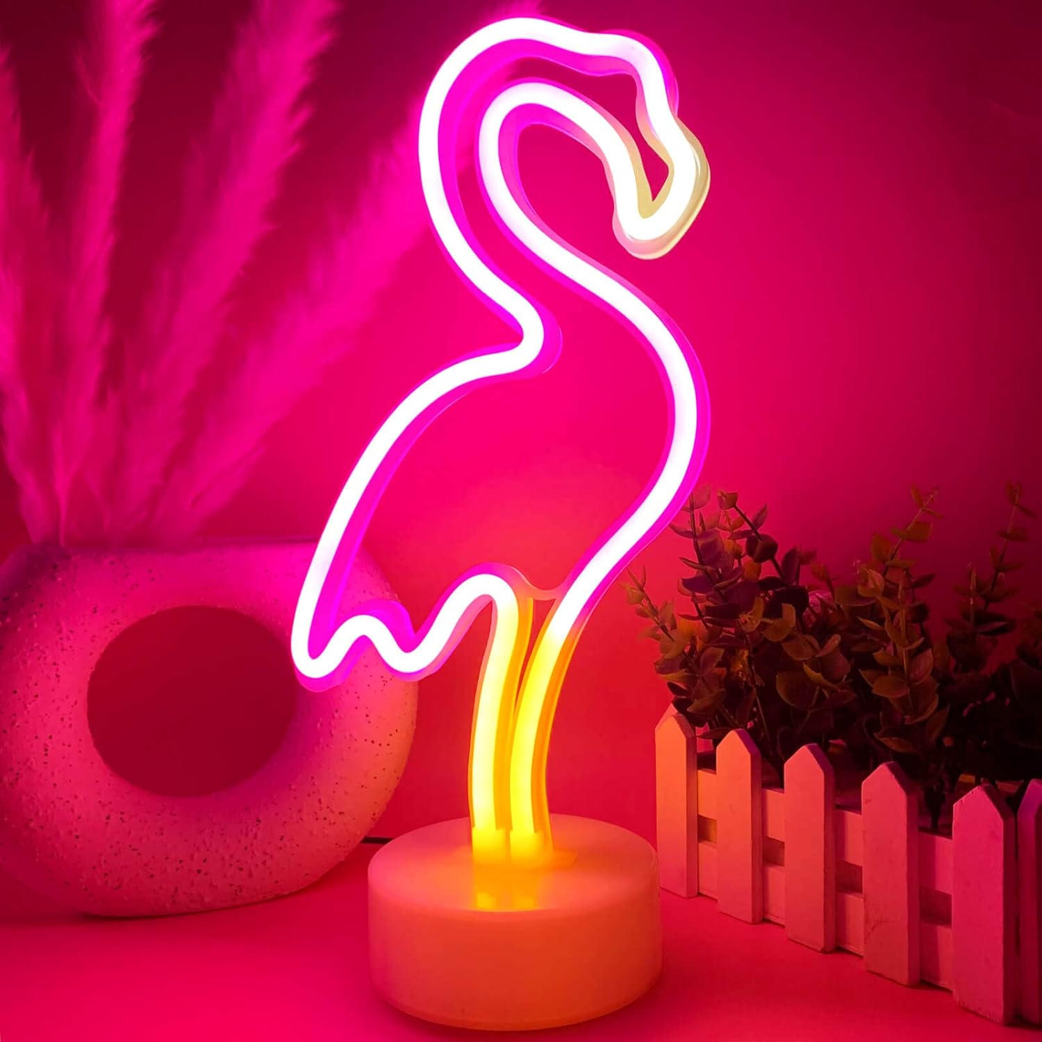LED Flamingo Accent Light – Long Lasting Safe Night Light for Daughters Bedroom and Play Area