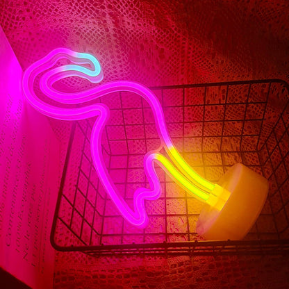 LED Flamingo Accent Light – Long Lasting Safe Night Light for Daughters Bedroom and Play Area
