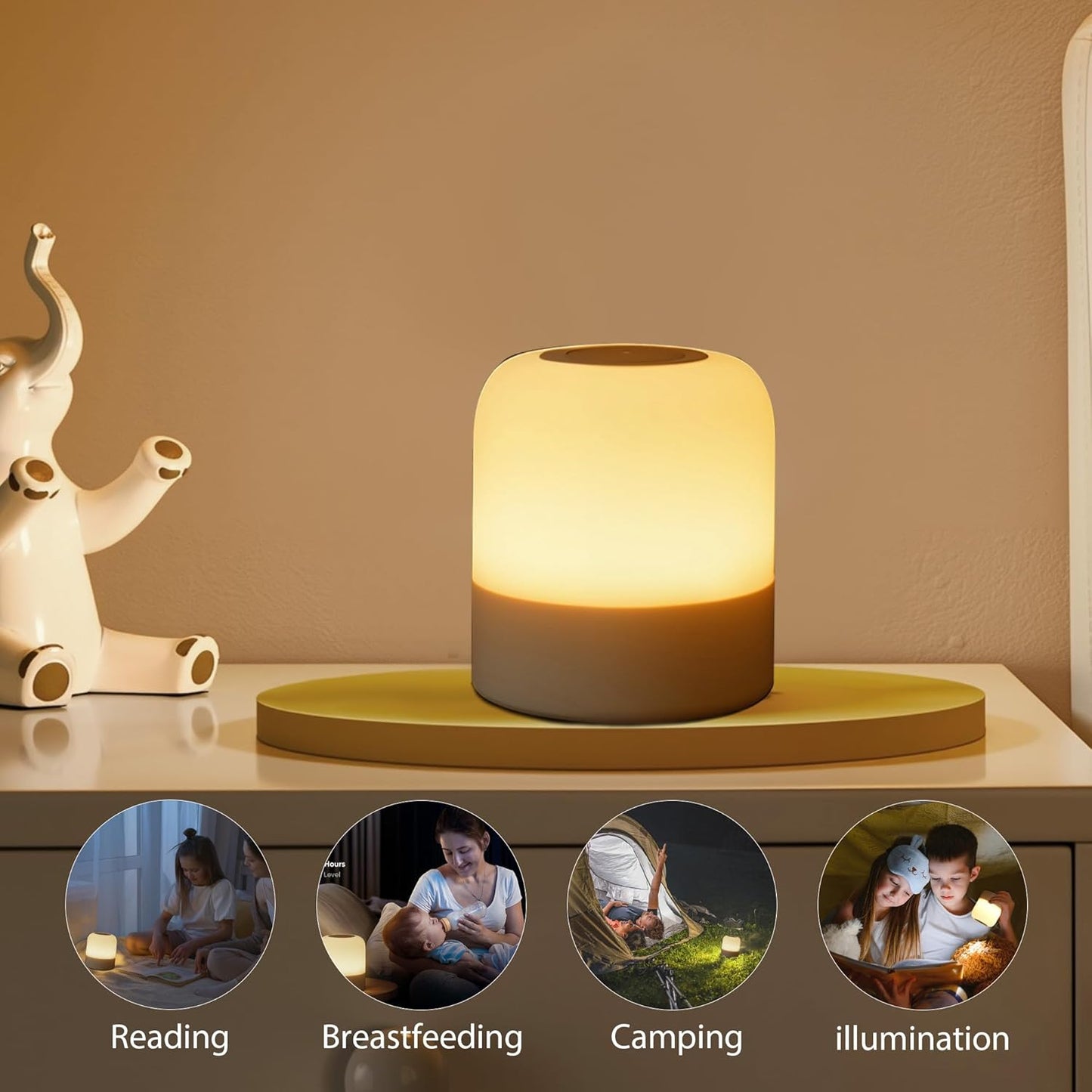 LumiNest Cordless LED Lamp, Cozy Housewarming and Mother's Day Gift for Expecting Parents