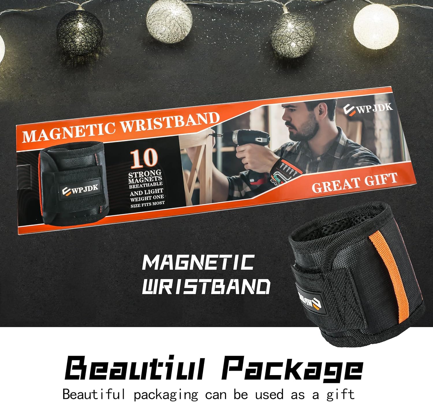 Magnetic Wristband for Drill Bits and Nails – Field-Ready Gear for Contractors Working Outdoors, Adjustable Mesh Strap