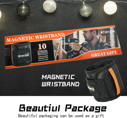 Magnetic Wristband for Drill Bits and Nails – Field-Ready Gear for Contractors Working Outdoors, Adjustable Mesh Strap