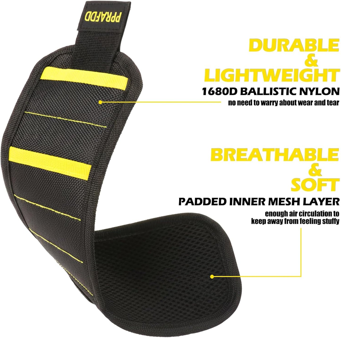 Magnetic Wristband Tool with Lightweight Design – Carry Screws and Drill Bits Anywhere from the Job Site to the Camp Trailer