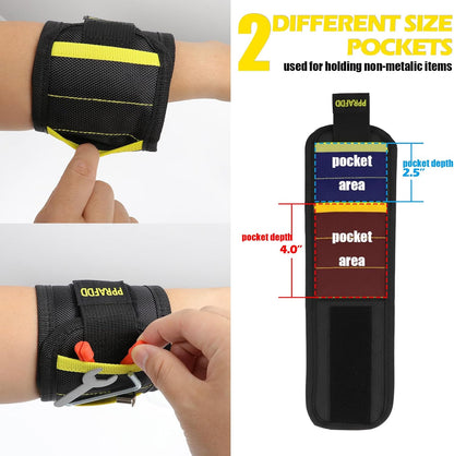 Magnetic Wristband Tool with Lightweight Design – Carry Screws and Drill Bits Anywhere from the Job Site to the Camp Trailer