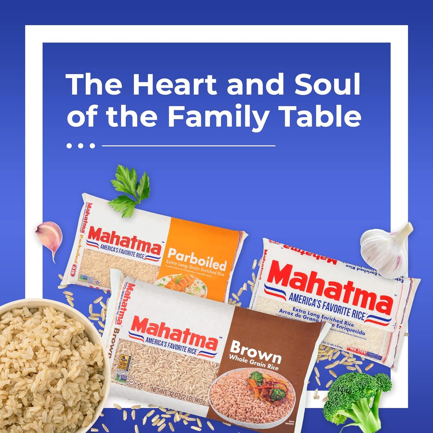 Mahatma Brown Rice Bulk 2 lb for Intentional Plant-Based Cooking, No Additives or Preservatives