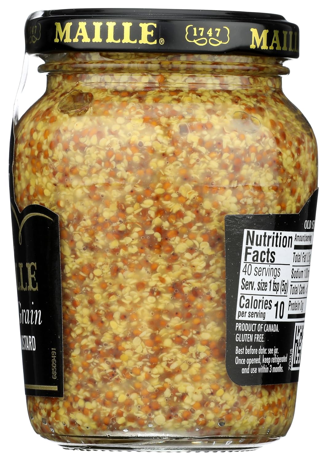 Maille Mustard Old Style – Diet Friendly French Condiment, No Artificial Flavors for Clean Eating Routines