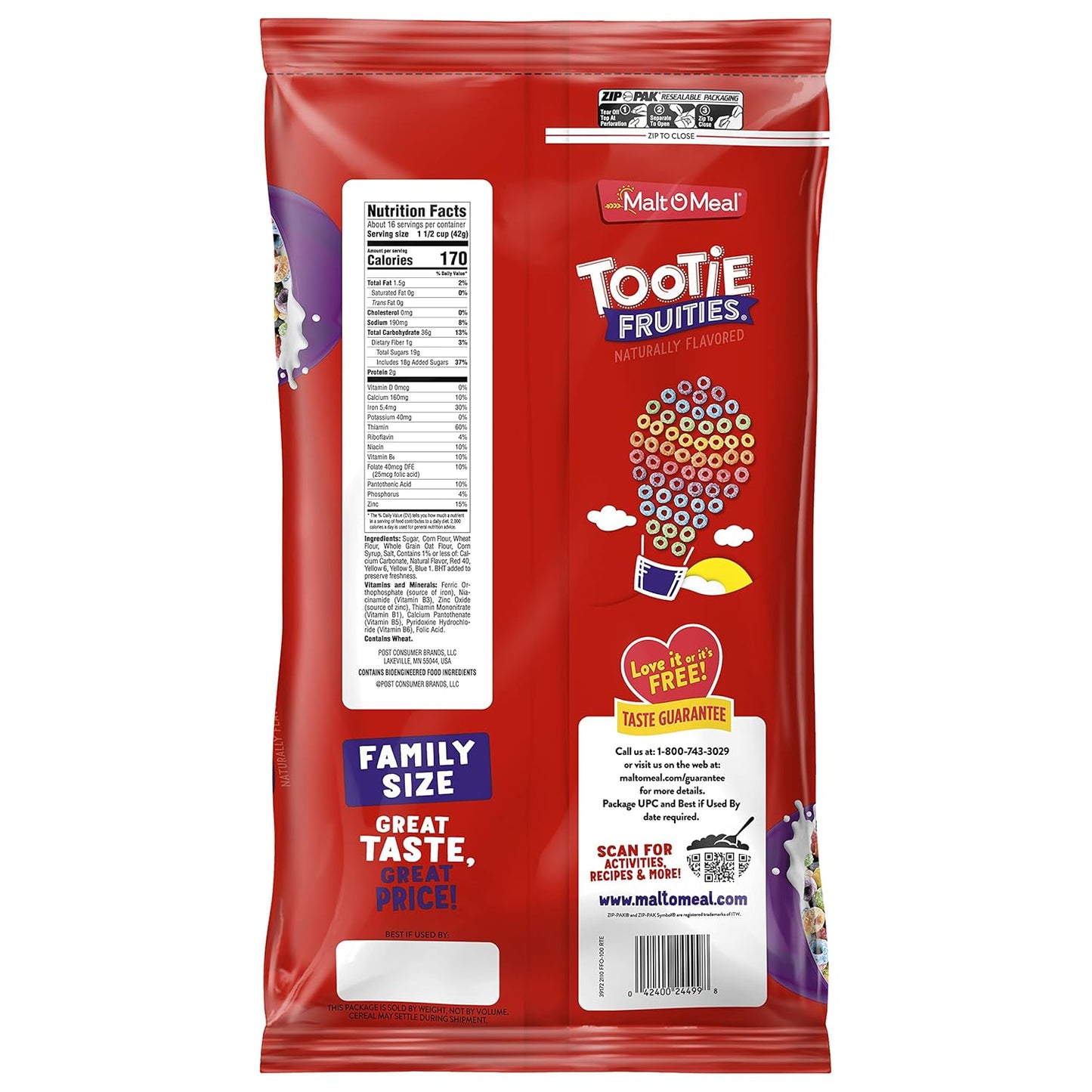 Malt-O-Meal Tootie Fruities Cereal – Three Size Pantry System (23, 30, 50 oz) for Intentional Stocking