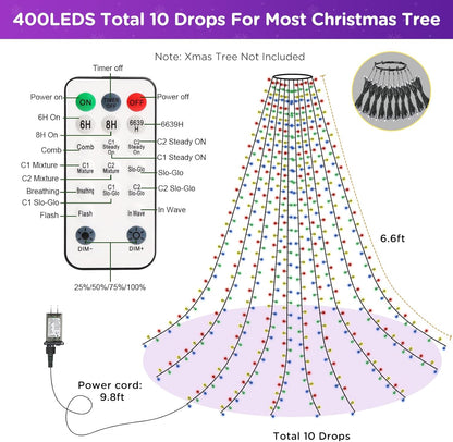 Marchpower Christmas Lights – Mantel and Staircase Atmosphere Lighting, Pre-Strung Ring Design with Warm and Cool Color Modes