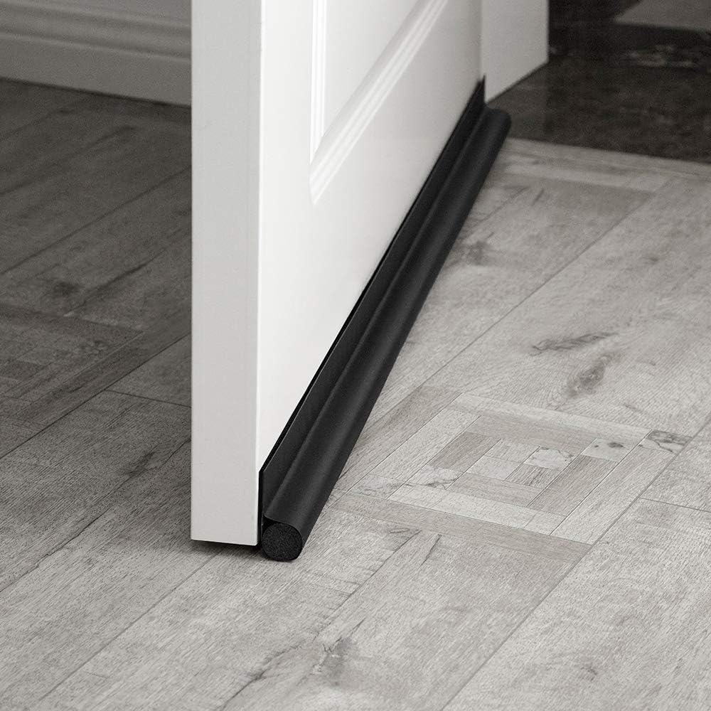 MAXTID Door Draft Stopper 36 Inch Black Adjustable Door Draft Blocker Under Door Seal Strip for Uncluttered Spaces