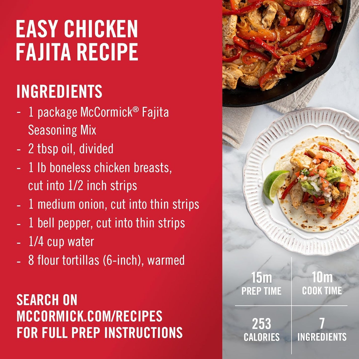 McCormick Fajita Seasoning Mix – Holiday Gift Basket Add On for Home Cooks and Grill Enthusiasts
