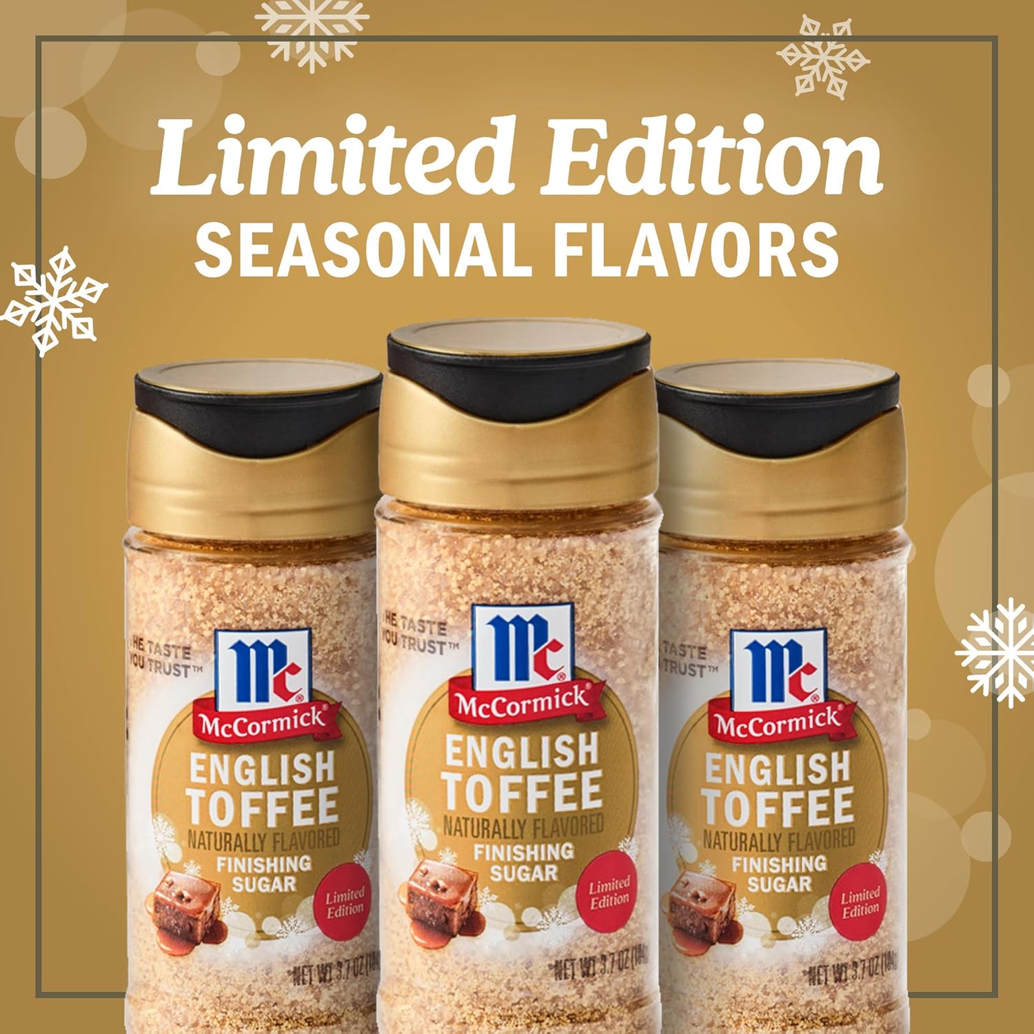 McCormick Finishing Sugar – High-End Edible Gift Experience, Four Limited Edition Seasonal Flavors